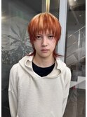 メンズカットウルフケアブリーチデザインカラールーツカラー