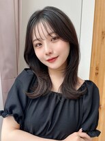 アフロート ディル(AFLOAT D'L) 20代シースルーぱっつん前髪で結んでかわいいフェイスレイヤー