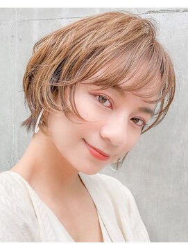 パザパ 交り江店(PA.ZA.PA.) ハイトーンショートボブ/オレンジベージュ/オレンジュ/30代40代