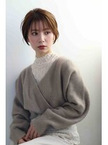 ムウ 難波(MOU) ボブクールショート前髪イメチェンピンクベージュ30代40代50代