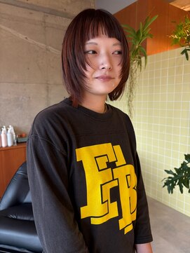 ハクボ(hakubo) 秋ヘア　オレンジブラウン　ミディアムレイヤー