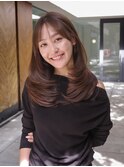 結べるセミロングレイヤー/肌なじみ◎マロンブラウン/扱いやすい