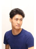 オールバッグ刈り上げツーブロック/七三セット/パーマスタイル