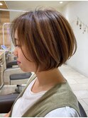ハイライトショートボブ