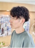 メンズパーマ_スパイラル_ツーブロック