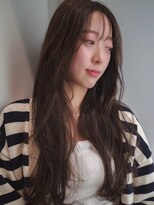 トローノ 栄(TRONO) 顔周りレイヤー　シースルーバング　韓国風ヘア　黒髪/暗髪