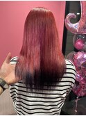 #レッド#赤髪#インペリアルレッド#ブラック#エンドカラー