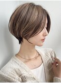 ショートボブ髪型30代40代50代前髪あり前髪なし面長丸顔【倉田】