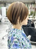大人ショートボブ丸みショートカットマッシュショート前髪あり