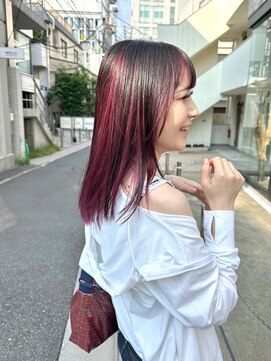 シャルム 溝の口店(charme) チェリーブラウン小顔ワンカールレイヤーカットインナーカラー