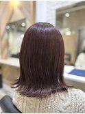 髪質改善カラー艶髪カシスブラウン韓国風ヘアレイヤーカット