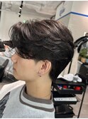 ニュアンスパーマダウンパーマ黒髪韓国マッシュフェザーパーマ