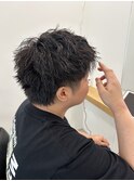 スパイキーショート×ピンパーマ