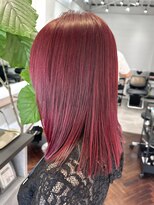 ラレイ ハラジュク(Lalei harajuku)&nbsp;【白石】ブリーチなし赤髪ワインレッドロング艶カラー暖色原宿