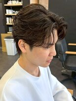 リットバイフィフス 甲南店(Lit. by fifth)&nbsp;センターパート ニュアンスパーマ マッシュ アッシュブラウン