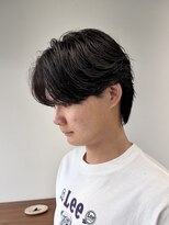 メンズサロン アネロ 名駅(Men's salon anhelo)&nbsp;フェザーパーマ×センターパート×メンズカット×ダウンパーマ