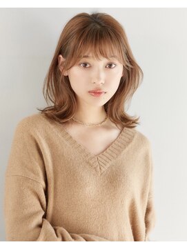 フォンズ(FONS) オルチャンヨシンモリ 韓国 シースルーバング ピンクベージュ
