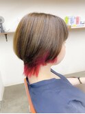 【Bellecoupes】杉山隆治 ショートヘア デザインカラーピンク