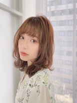 ソードリーフ ヘアーアンドスパ 鶴見店(swordlief hair&spa)&nbsp;【swordlief 森下栄一朗】ウルフミディアム×ブラウン