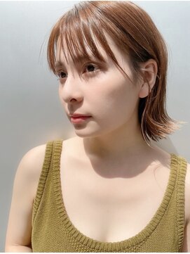 キース ヘアアンドメイク 恵比寿(kith. hair&make) くびれヘア 外はね 切りっぱなしボブ 顔まわりカット 髪質改善