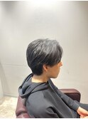 ナチュラルセンターパート/ニュアンスパーマ/ダークアッシュ