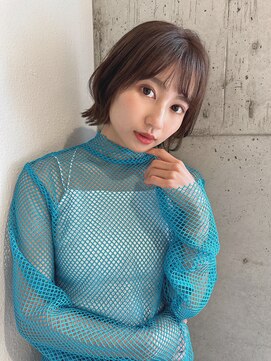 ルービック 梅田茶屋町(Rubik) 小顔/前下がりショートボブ/ニュアンスカール