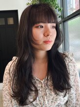 ジラソル(girasol) ロングレイヤー顔周りレイヤーカットグレージュカラー
