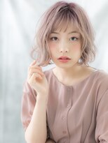 ドクターズ サロン ラブ(Dr's Salon LAB) オン眉バング小顔ベージュピンクゆるふわボブf古河10代20代30代