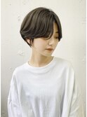 大人ショートボブ丸みショートカットマッシュショート前髪あり