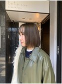 オリーブカラー　×   ボブ
