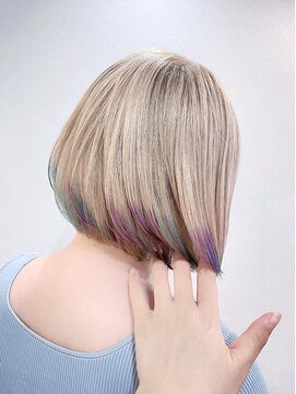 メイ 池袋(mei) ボブ/ミルクティ/ブリーチあり/デザインカラー/裾カラー/推し色
