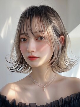 レヴ 草加店(LEV.) イメチェン　外はね　ボブ　美髪　ワイドバング　ブルーブラック