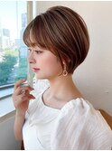 大人ショートヘア丸みマッシュショートカット分け目なし美髪