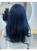 ネイビーブルー×ロングレイヤー