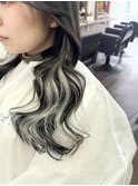 10代20代30代編み込みエクステインナーカラーホワイトベージュ