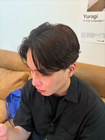 アル 心斎橋(alu)&nbsp;黒髪カタログ/メンズセンターパート/ナチュラルパーマ