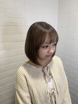 ヘアースペースブルーム プリュス 石橋店(HAIR SPACE BLOOM plus) ミルクティーベージュ/透明感カラー/ミニボブ/韓国ヘア