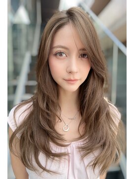 リークフー(Ree cu fuu) 韓国風くびれレイヤーカットハッシュカットミルクティーベージュ