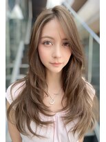 リークフー(Ree cu fuu) 韓国風くびれレイヤーカットハッシュカットミルクティーベージュ