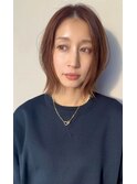『垢抜け確実！肌映えオレンジブラウン×レイヤーボブ』
