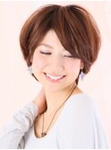 ナチュラルカールミディ×おとな可愛い×ひし形ボブ