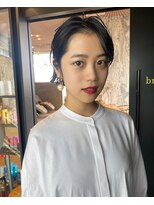 ブローチ 表参道(broocH)&nbsp;ボブ/カーキグレージュ/大人かわいい/フェザーバング/表参道