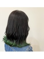 ラフ 原宿(L.a.a.g.f harajuku)&nbsp;裾カラー エンドカラー グリーン@原宿