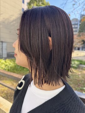 サル(saru) #切りっぱなしボブ × #ラベンダーベージュ