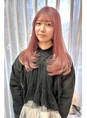 ピンクカラーハイトーンカラー似合わせカットAXISガスビル店市川