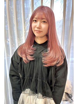 アクシス 栄ガスビル店(`AXIS) ピンクカラーハイトーンカラー似合わせカットAXISガスビル店市川