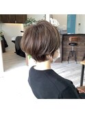 大人美人小顔ふんわりショコラアッシュ白髪ぼかし
