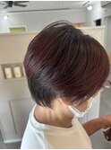 大人ショート×レッドカラー