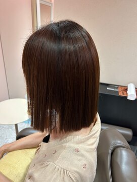 ルーム シンサイバシ(room shinsaibashi) 髪質改善ストレート　切りっぱなしボブ　大人ボブ