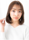ミルクティーアッシュ先パーマこなれボブd小山20代30代40代